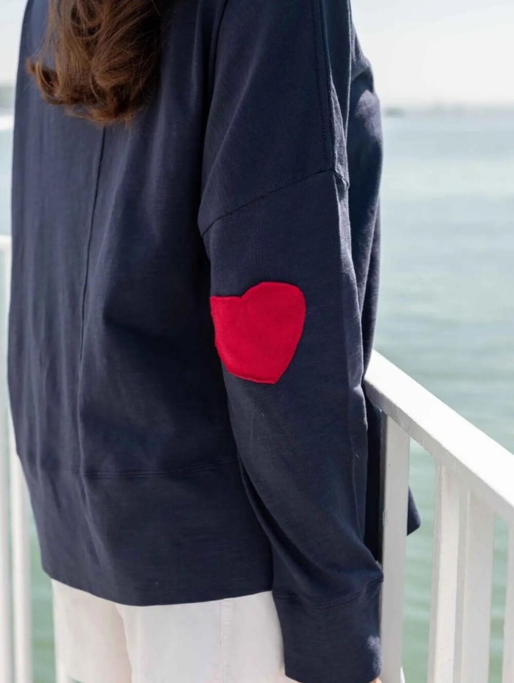 Mersea Amour Long Sleeved Tee in Navy Blue with Navy